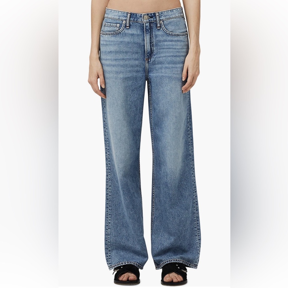 Rag & bone Logan Featherweight Mid Rise Wide Leg Jeans in Audrey (US 4/27)